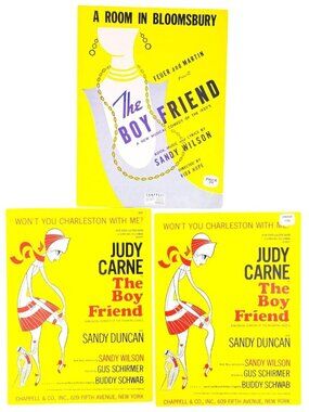 Vintage Boy Friend Sheet Music Lot Of 3 Sandy Duncan 1954 Charleston Bloomsbury